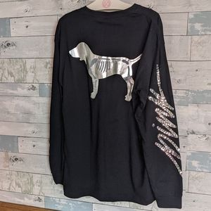 Victoria's secret pink rare skeleton dog top